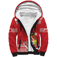 Custom Mate Maa Tonga Sherpa Hoodie 2024 Go Champions LT14 Unisex Red - Polynesian Pride