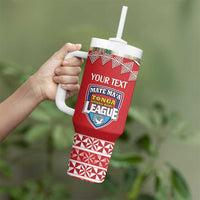 Custom Mate Maa Tonga Tumbler With Handle 2024 Go Champions LT14 - Polynesian Pride