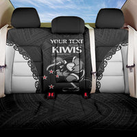 Aotearoa Rugby Custom Back Car Seat Cover Maori Kiwi - Mascot Style LT14 One Size Black - Polynesian Pride