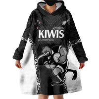 Aotearoa Rugby Custom Wearable Blanket Hoodie Maori Kiwi - Mascot Style LT14 - Polynesian Pride