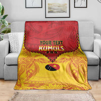 Papua New Guinea Rugby Custom Blanket Go Kumuls PNG - Polynesian Pattern