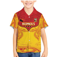 Papua New Guinea Rugby Custom Family Matching Mermaid Dress and Hawaiian Shirt Go Kumuls PNG - Polynesian Pattern
