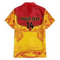Papua New Guinea Rugby Custom Family Matching Summer Maxi Dress and Hawaiian Shirt Go Kumuls PNG - Polynesian Pattern
