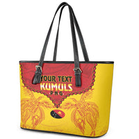 Papua New Guinea Rugby Custom Leather Tote Bag Go Kumuls PNG - Polynesian Pattern LT14 - Polynesian Pride