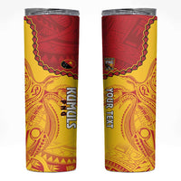 Custom Papua New Guinea Rugby Skinny Tumbler Go Kumuls PNG - Polynesian Pattern
