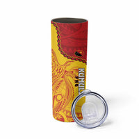 Custom Papua New Guinea Rugby Skinny Tumbler Go Kumuls PNG - Polynesian Pattern