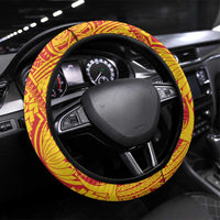 Papua New Guinea Rugby Steering Wheel Cover Go Kumuls PNG - Polynesian Pattern LT14 Universal Fit Yellow - Polynesian Pride