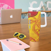 Custom Papua New Guinea Rugby Tumbler With Handle Go Kumuls PNG - Polynesian Pattern LT14 - Polynesian Pride