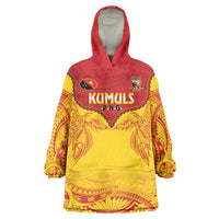 Papua New Guinea Rugby Custom Wearable Blanket Hoodie Go Kumuls PNG - Polynesian Pattern LT14 One Size Yellow - Polynesian Pride