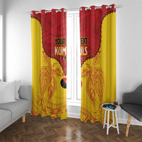 Papua New Guinea Rugby Custom Window Curtain Go Kumuls PNG - Polynesian Pattern LT14 With Grommets Yellow - Polynesian Pride