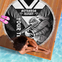 Aotearoa Silver Fern Rugby Custom Beach Blanket 2024 Go Kiwi LT14 - Polynesian Pride