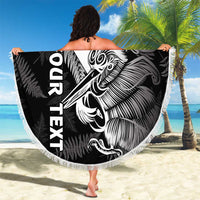 Aotearoa Silver Fern Rugby Custom Beach Blanket 2024 Go Kiwi LT14 - Polynesian Pride