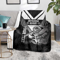 Aotearoa Silver Fern Rugby Custom Blanket 2024 Go Kiwi LT14 - Polynesian Pride