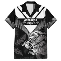 Aotearoa Silver Fern Rugby Custom Hawaiian Shirt 2024 Go Kiwi LT14 Black - Polynesian Pride