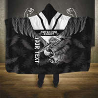 Aotearoa Silver Fern Rugby Custom Hooded Blanket 2024 Go Kiwi LT14 - Polynesian Pride