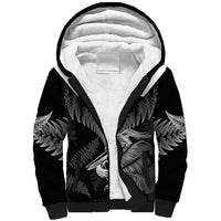 Aotearoa Silver Fern Rugby Custom Sherpa Hoodie 2024 Go Kiwi LT14 Unisex Black - Polynesian Pride