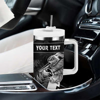 Custom Aotearoa Silver Fern Rugby Tumbler With Handle 2024 Go Kiwi LT14 - Polynesian Pride