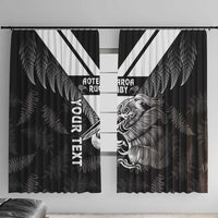 Aotearoa Silver Fern Rugby Custom Window Curtain 2024 Go Kiwi LT14 With Hooks Black - Polynesian Pride