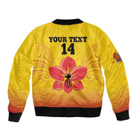 Orchids PNG Rugby Custom Bomber Jacket Go Champions Papua New Guinea