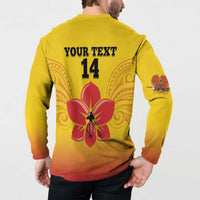 Orchids PNG Rugby Custom Button Sweatshirt Go Champions Papua New Guinea LT14 - Polynesian Pride