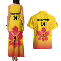 Orchids PNG Rugby Custom Couples Matching Tank Maxi Dress and Hawaiian Shirt Go Champions Papua New Guinea