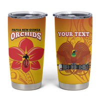 Custom Orchids PNG Rugby Tumbler Cup Go Champions Papua New Guinea LT14 Yellow - Polynesian Pride