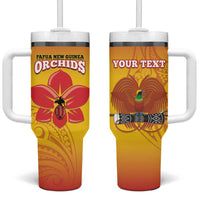 Custom Orchids PNG Rugby Tumbler With Handle Go Champions Papua New Guinea LT14 One Size: 40 oz Yellow - Polynesian Pride