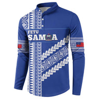 Fetu Samoa Rugby Custom Button Sweatshirt Siapo Pattern - Sporty Style