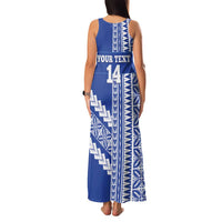 Fetu Samoa Rugby Custom Family Matching Tank Maxi Dress and Hawaiian Shirt Siapo Pattern - Sporty Style