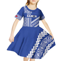 Fetu Samoa Rugby Custom Kid Short Sleeve Dress Siapo Pattern - Sporty Style