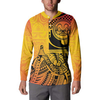 Marquesas Islands Button Sweatshirt Marquesan Matatiki Fish Hook Patutiki - Polynesian Pride
