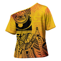 Marquesas Islands Cross Shoulder Shirt Marquesan Matatiki Fish Hook Patutiki LT14 - Polynesian Pride