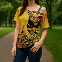 Marquesas Islands Cross Shoulder Shirt Marquesan Matatiki Fish Hook Patutiki LT14 - Polynesian Pride