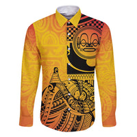 Marquesas Islands Family Matching Summer Maxi Dress and Hawaiian Shirt Marquesan Matatiki Fish Hook Patutiki - Polynesian Pride