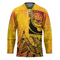 Marquesas Islands Hockey Jersey Marquesan Matatiki Fish Hook Patutiki LT14 Unisex Yellow - Polynesian Pride