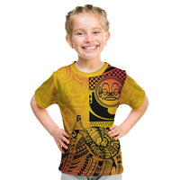 Marquesas Islands Kid T Shirt Marquesan Matatiki Fish Hook Patutiki LT14 Yellow - Polynesian Pride