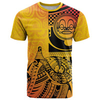 Marquesas Islands T Shirt Marquesan Matatiki Fish Hook Patutiki LT14 Yellow - Polynesian Pride