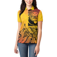 Marquesas Islands Women Polo Shirt Marquesan Matatiki Fish Hook Patutiki LT14 - Polynesian Pride