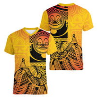Marquesas Islands Women V-Neck T-Shirt Marquesan Matatiki Fish Hook Patutiki LT14 - Polynesian Pride