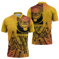 Marquesas Islands Zipper Polo Shirt Marquesan Matatiki Fish Hook Patutiki LT14 - Polynesian Pride