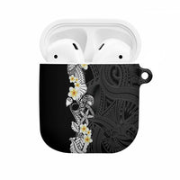 Black Samoa Tattoo AirPods Case Plumeria Samoan Ocean Tatau Pattern LT14 Black - Polynesian Pride