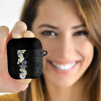 Black Samoa Tattoo AirPods Case Plumeria Samoan Ocean Tatau Pattern LT14 - Polynesian Pride