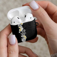 Black Samoa Tattoo AirPods Case Plumeria Samoan Ocean Tatau Pattern LT14 - Polynesian Pride