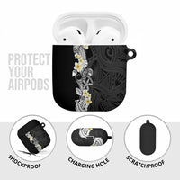 Black Samoa Tattoo AirPods Case Plumeria Samoan Ocean Tatau Pattern LT14 - Polynesian Pride