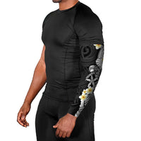 Black Samoa Tattoo Arm Sleeves Plumeria Samoan Ocean Tatau Pattern LT14 - Polynesian Pride