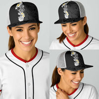 Black Samoa Tattoo Baseball Net Cap Plumeria Samoan Ocean Tatau Pattern LT14 - Polynesian Pride