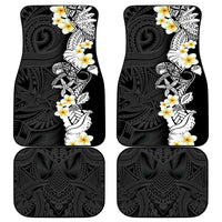 Black Samoa Tattoo Car Mats Plumeria Samoan Ocean Tatau Pattern LT14 - Polynesian Pride
