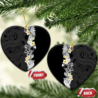 Black Samoa Tattoo Ceramic Ornament Plumeria Samoan Ocean Tatau Pattern - Polynesian Pride