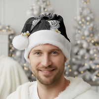 Black Samoa Tattoo Christmas Santa Hat Plumeria Samoan Ocean Tatau Pattern - Polynesian Pride