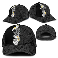 Black Samoa Tattoo Classic Cap Plumeria Samoan Ocean Tatau Pattern LT14 - Polynesian Pride